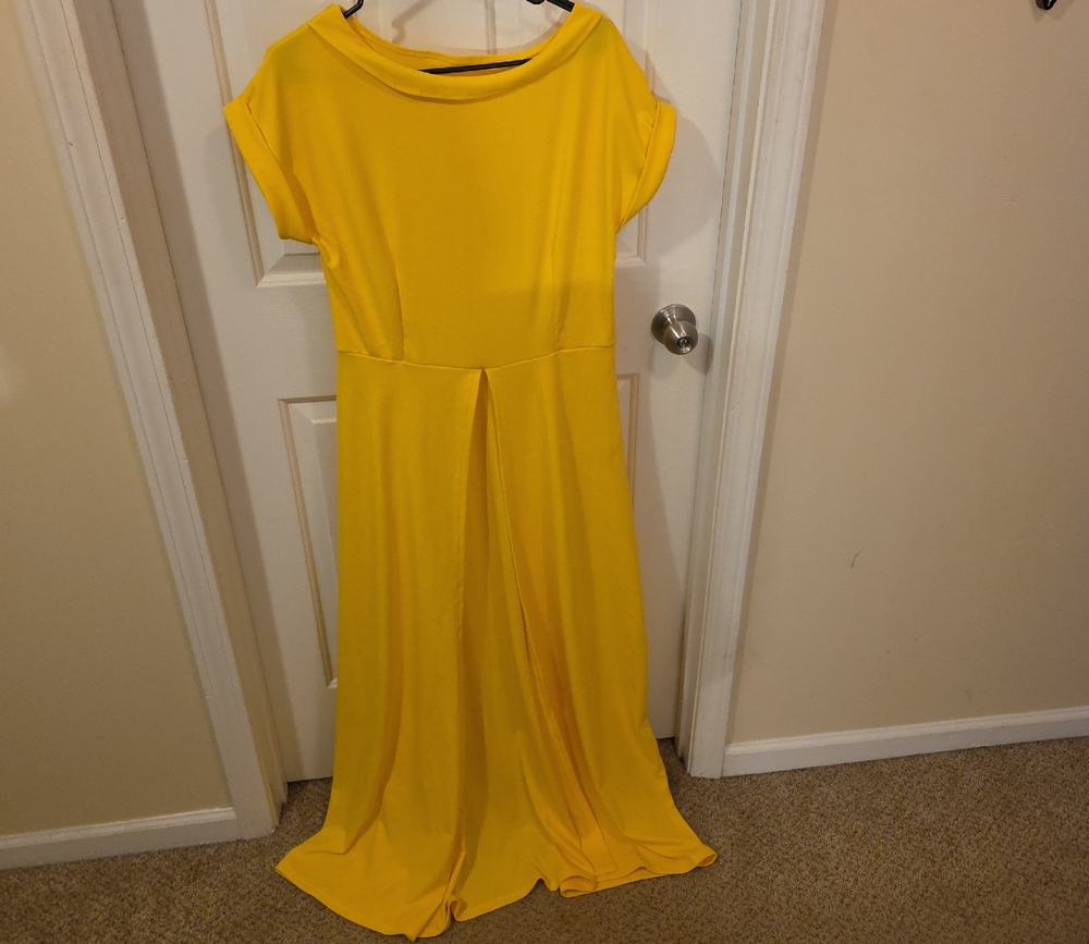 Yellow Women's Maxi Top With Front Opening